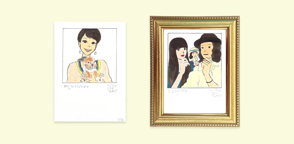 リターン商品として用意される似顔絵のイメージ。