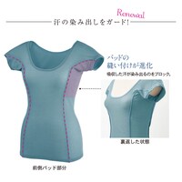 「汗取りインナー」シリーズより、「背中二重フレンチ袖レディース（超大汗さん）」。