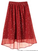 「バンイメージドットプリントイレヘムスカート」