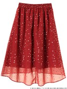 「バンイメージドットプリントイレヘムスカート」