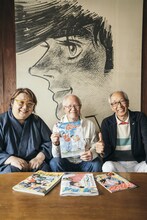 左から信田朋嗣、ちばてつや政岡としや。