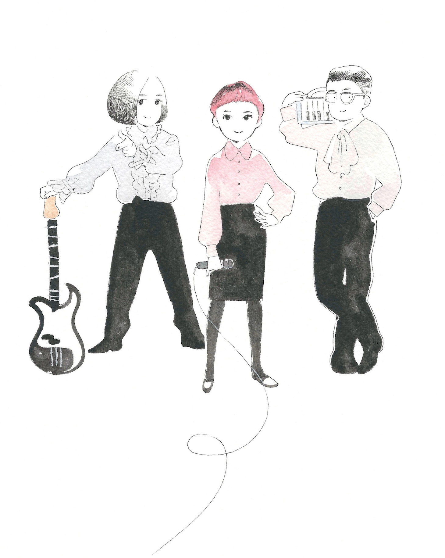 空気公団のアーティストイラスト。こちらも志村貴子が描き下ろしたもの。