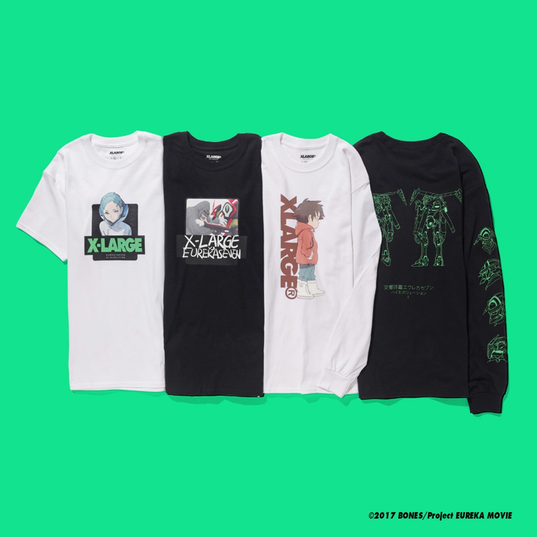 「交響詩篇エウレカセブン　ハイエボリューション」とXLARGEのコラボTシャツ。