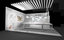 「未来のミライ展～時を越える細田守の世界『時をかける少女』『サマーウォーズ』『おおかみこどもの雨と雪』『バケモノの子』」の展示イメージ。