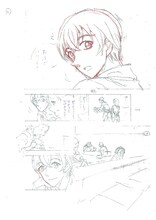 青山剛昌による赤字入りの「ゼロの日常（ティータイム）」下絵。