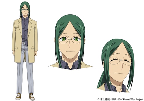 羊谷葉介の設定画。グランドパラディンに所属するインドア派の青年。