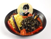 「飛影の邪王炎殺黒龍波 2色ソースのパスタ添え」