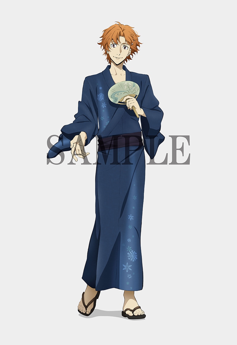 描き下ろしの浴衣姿の谷崎潤一郎。