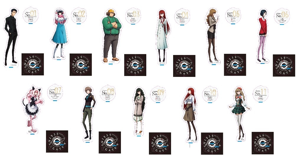 オンリーショップ限定グッズのアクリルスタンドフィギュア（全11種）。