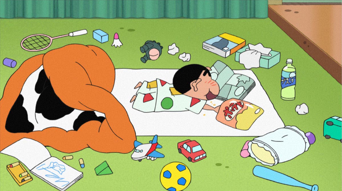 テレビアニメ「クレヨンしんちゃん」の「カゼをひいてタイクツだゾ」より。