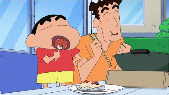 テレビアニメ「クレヨンしんちゃん」の「くんせいにチャレンジするゾ」より。