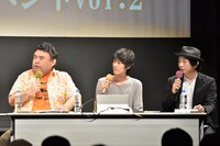 左から芝村裕史、しまどりる、上町裕介。