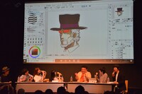 「エブリスタ・マンガボックス presents 豊永・小松・三上の真夜中のラジオ文芸部」公開収録イベントの様子。