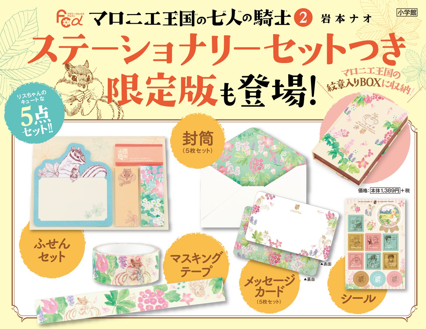 限定版に同梱されるステーショナリーセット。