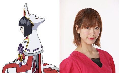 稲荷のキャラクタービジュアルと鵜殿麻由。