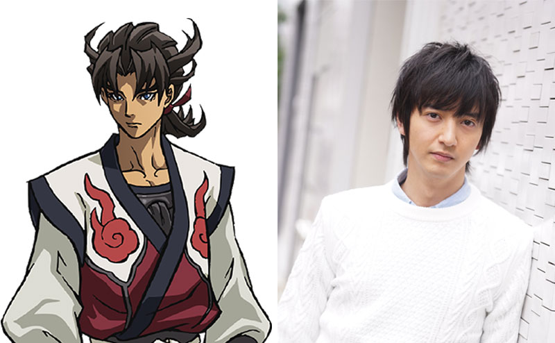 雷吼のキャラクタービジュアルと中山麻聖。
