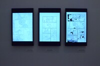 「甘木唯子のツノと愛」の展示コーナー。