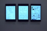 「甘木唯子のツノと愛」の展示コーナー。