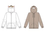 「ハイキュー!!」研磨ネコと木兎フクロウのパーカー、フードにキャラの顔