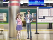 アニメ「京都寺町三条のホームズ」と、京阪ホールディングス、京阪電気鉄道および叡山電鉄のコラボを記念したビジュアル。