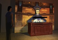 「遺失物係と駅長」展示イメージ。