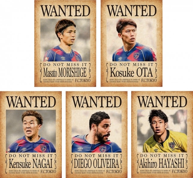 上段左から森重真人、太田宏介。下段左から永井謙佑、ディエゴ・オリヴェイラ、林彰洋。