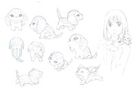 オープニングに登場するキャラクターのラフ。(c)NTV