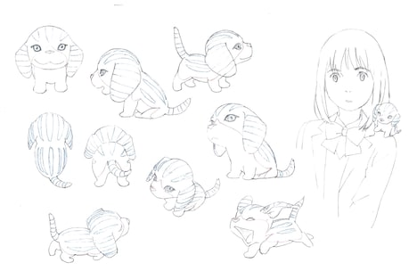 オープニングに登場するキャラクターのラフ。(c)NTV