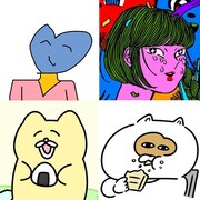 左上から時計回りにしおひがり、原田ちあき、吉本ユータヌキ、チャンミー（ふなかわ）。