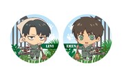 「エレン飼育係Ver.＆リヴァイ飼育係Ver. 缶バッジ2個セット」