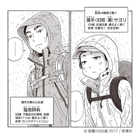 2017年のフォトコンテストにて、「#コロンビア登山コーデ」部門のグランプリ受賞者が「山と食欲と私」に登場したシーン。