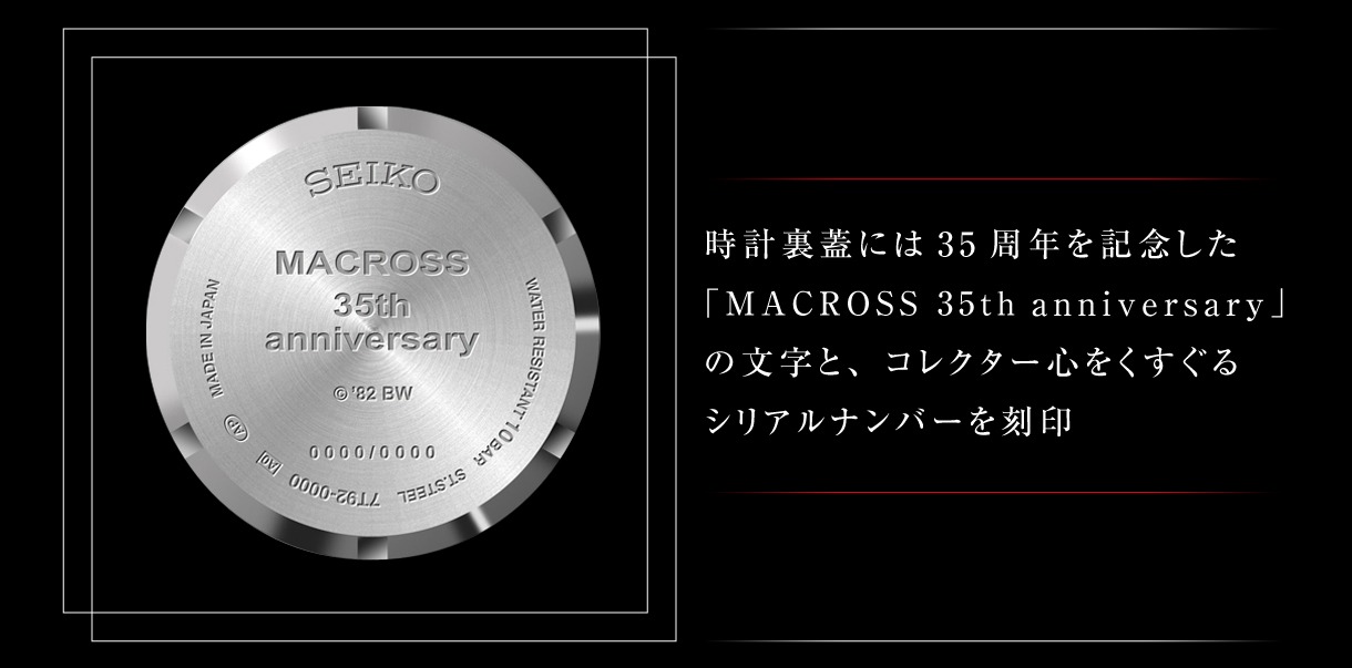 「超時空要塞マクロス × SEIKO 地球統合軍モデル 35周年記念ウォッチ」説明