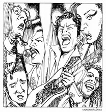 浦沢直樹によるイラスト。