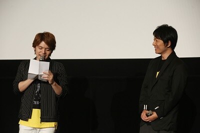 アニメ「BANANA FISH」第1話、2話先行上映会の様子。左から内田雄馬、野島健児。