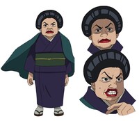 橘U子演じる女将。