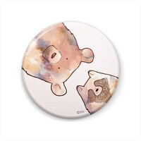 「クマたぬ缶バッジ ふんわりホワイト」