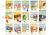 文房具カフェコラボグッズのポストカード。