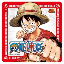 「ルフィのよくばり肉にく肉にくプレート（ターキーレッグ付き）」注文でもらえるコースター。(c)尾田栄一郎／集英社