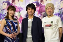 左から小松未可子、榎木淳弥、むらた雅彦監督。