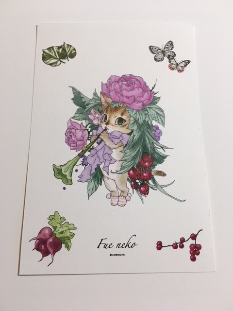 会場販売グッズの「ポストカード ふえねこ」。