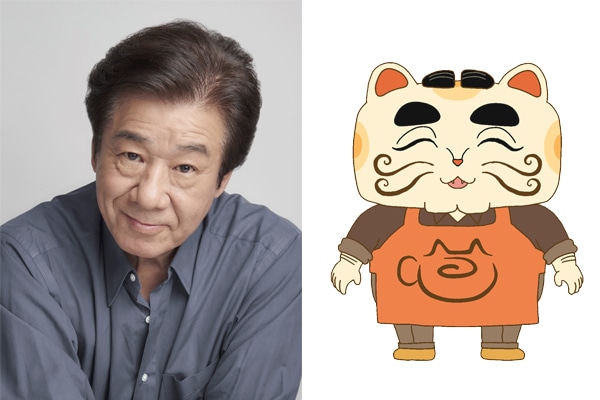 「おしりたんてい」よりマスターと、マスター役の菅生隆之。