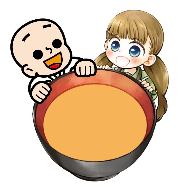 マルコメ君と八重。