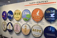 企画展「アニメと鉄道展」の様子。