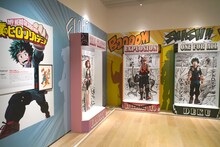 「僕のヒーローアカデミア」の展示コーナー。(c)堀越耕平／集英社