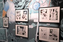 「HUNTER×HUNTER」の展示コーナー。(c)POT(冨樫義博)1998-2018年／集英社