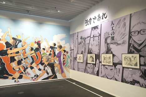 「ハイキュー!!」の展示コーナー。(c)古舘春一／集英社