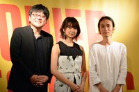 左から細田守監督、上白石萌歌、高木正勝。