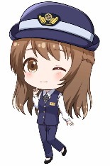 八幡市駅に設置される葵のパネル。