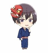 鞍馬駅に設置される清貴のパネル。