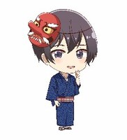 鞍馬駅に設置される清貴のパネル。